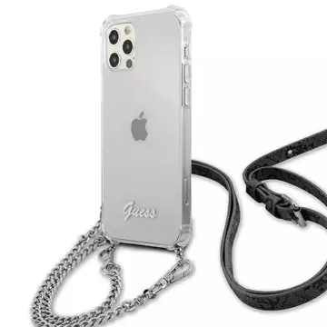 Guess GUHCP12LKC4GSSI iPhone 12 Pro Max 6,7" Transparente Hardcase 4G Silver Chain