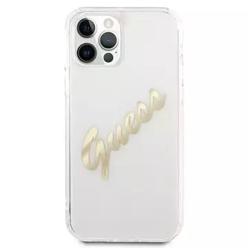 Guess GUHCP12LKTRSVGO iPhone 12 Pro Max 6,7" Transparente Hardcase Vintage Script Gold