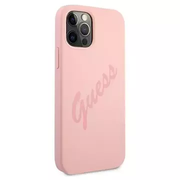 Guess GUHCP12LLSVSPI iPhone 12 Pro Max 6,7" różowy/pink Hardcase Script Vintage