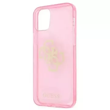 Guess GUHCP12LPCUGL4GPI iPhone 12 Pro Max 6,7" różowy/pink Hard Case Glitter 4G Big Logo