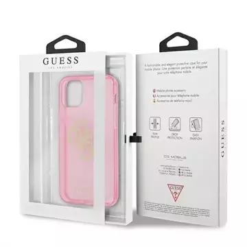 Guess GUHCP12LPCUGL4GPI iPhone 12 Pro Max 6,7" różowy/pink Hard Case Glitter 4G Big Logo