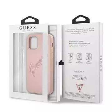 Guess GUHCP12LRSAVSRG iPhone 12 Pro Max 6,7" różowy/pink Hardcase Saffiano Vintage Script