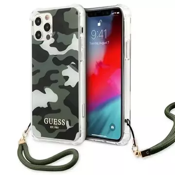 Guess GUHCP12MKSARKA iPhone 12/12 Pro 6,1" Zielony/Khaki Hardcase Camo Collection