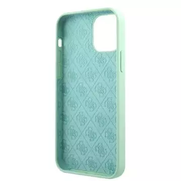 Guess GUHCP12MLSLMGGN iPhone 12/12 Pro 6,1" zielony/grünes Hardcase Metall-Logo-Schriftzug