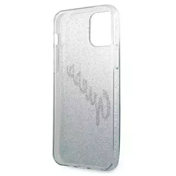 Guess GUHCP12MPCUGLSBL iPhone 12/12 Pro 6,1" niebieski/blaues Hardcase Glitter Gradient Script