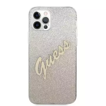 Guess GUHCP12MPCUGLSGO iPhone 12/12 Pro 6,1" złoty/gold Hardcase Glitter Gradient Script