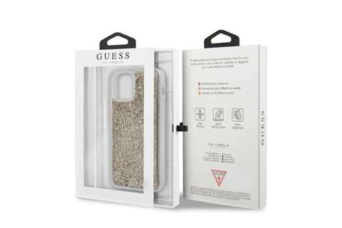 Guess GUHCP12SLG4GSLG iPhone 12 mini 5,4" złoty/gold Hardcase 4G Liquid Glitter