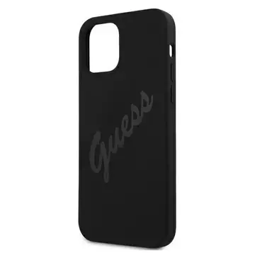 Guess GUHCP12SLSVSBK iPhone 12 mini 5,4" czarny/schwarz Hardcase Script Vintage