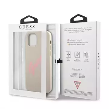 Guess GUHCP12SLSVSGP iPhone 12 mini 5,4 "Grau Pink / Grau Pink Hardcase Silikon Vintage