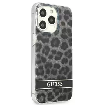 Guess GUHCP13LHSLEOK iPhone 13 Pro / 13 6,1" szary/grey Hardcase Leopard