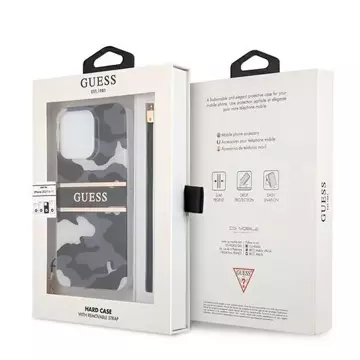 Guess GUHCP13LKCABBK iPhone 13 Pro / 13 6,1" Czarny/Black Hardcase Camo Strap Collection