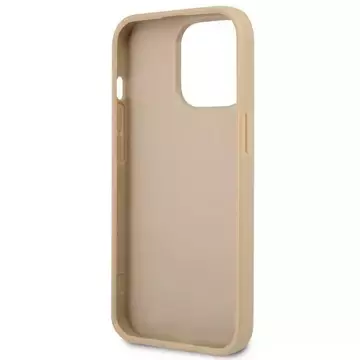 Guess GUHCP13LPSATLE iPhone 13 Pro / 13 6,1" beżowy/beige Hardcase SaffianoTriangle Logo