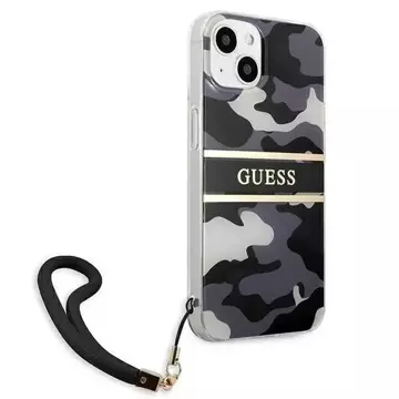 Guess GUHCP13MKCABBK iPhone 13 6,1" Czarny/Black Hardcase Camo Strap Collection