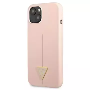 Guess GUHCP13MSLTGP iPhone 13 6,1" różowy/pink Hardcase Silicone Triangle