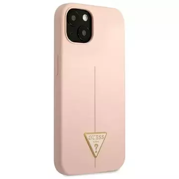 Guess GUHCP13MSLTGP iPhone 13 6,1" różowy/pink Hardcase Silicone Triangle