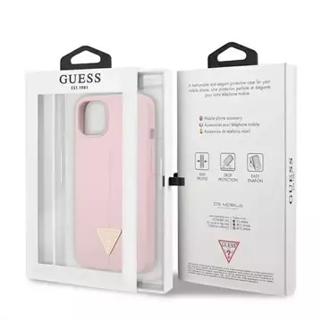 Guess GUHCP13MSLTGU iPhone 13 6,1" fioletowy/lila Hardcase Silikon Dreieck