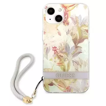 Guess GUHCP13SHFLSU iPhone 13 mini 5,4" fioletowy/lila Hardcase Flower Strap