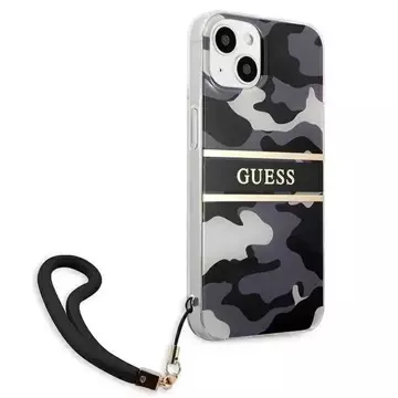 Guess GUHCP13SKCABBK iPhone 13 mini 5,4" Czarny/Black Hardcase Camo Strap Collection