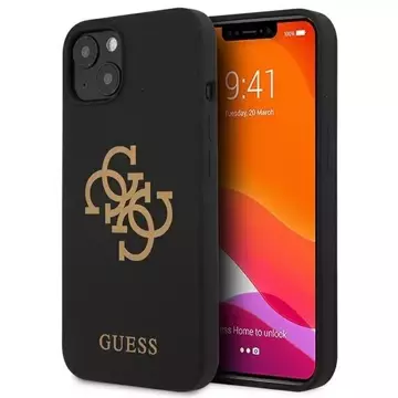 Guess GUHCP13SLS4GGBK iPhone 13 mini 5,4" czarny/schwarz Hartschale Silikon 4G Logo