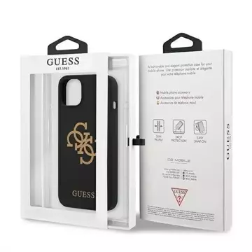 Guess GUHCP13SLS4GGBK iPhone 13 mini 5,4" czarny/schwarz Hartschale Silikon 4G Logo