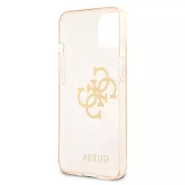 Guess GUHCP13SPCUGL4GGO iPhone 13 mini 5,4" złoty/gold Hard Case Glitter 4G Big Logo