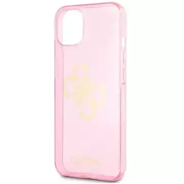 Guess GUHCP13SPCUGL4GPI iPhone 13 mini 5,4" różowy/pink Hard Case Glitter 4G Big Logo
