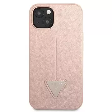 Guess GUHCP13SPSATLP iPhone 13 mini 5,4 "rosa / rosa Hardcase SaffianoTriangle Logo