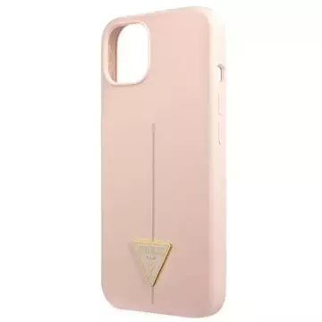 Guess GUHCP13SSLTGP iPhone 13 mini 5,4" różowy/pink Hardcase Silicone Triangle