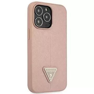 Guess GUHCP14LPSATLP Hülle für Apple iPhone 14 Pro 6.1" pink/pink Hardcase SaffianoTriangle Logo