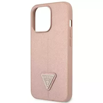 Guess GUHCP14LPSATLP Hülle für Apple iPhone 14 Pro 6.1" pink/pink Hardcase SaffianoTriangle Logo