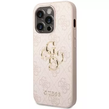 Guess GUHCP15L4GMGPI Hülle für iPhone 15 Pro 6,1" rosa/rosa Hardcase 4G Big Metal Logo