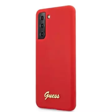 Guess GUHCS21MLSLMGRE S21 G996 Hardcase Czerwony/Red Silikonschrift Metalllogo