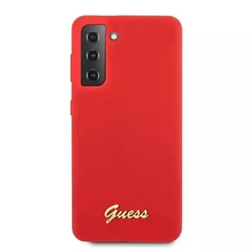 Guess GUHCS21MLSLMGRE S21 G996 Hardcase Czerwony/Red Silikonschrift Metalllogo