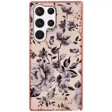 Guess GUHCS23LHCFWSP Hülle für Samsung Galaxy S23 Ultra S918 pink/pink Hardcase Flower Collection