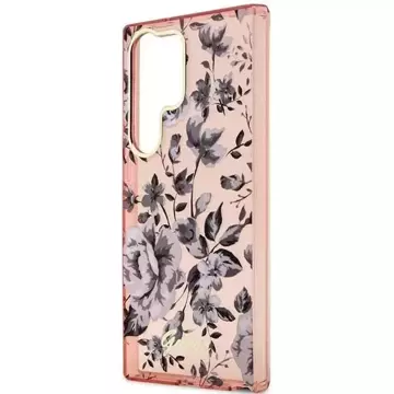 Guess GUHCS23LHCFWSP Hülle für Samsung Galaxy S23 Ultra S918 pink/pink Hardcase Flower Collection