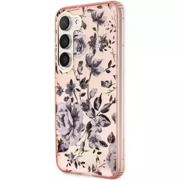 Guess GUHCS23SHCFWSP Hülle für Samsung Galaxy S23 S911 pink/pink Hardcase Flower Collection