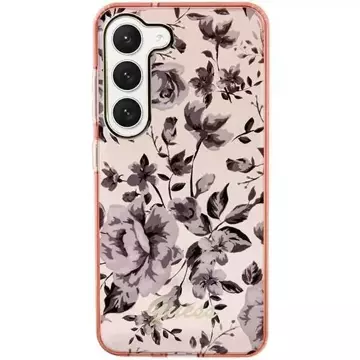 Guess GUHCS23SHCFWSP Hülle für Samsung Galaxy S23 S911 pink/pink Hardcase Flower Collection