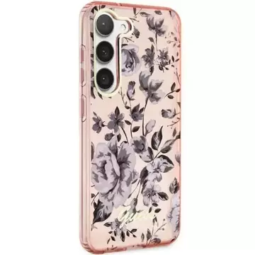 Guess GUHCS23SHCFWSP Hülle für Samsung Galaxy S23 S911 pink/pink Hardcase Flower Collection