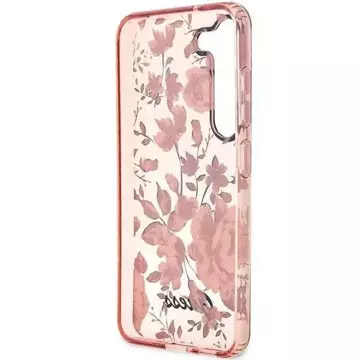 Guess GUHCS23SHCFWSP Hülle für Samsung Galaxy S23 S911 pink/pink Hardcase Flower Collection