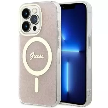 Guess GUHMP14LH4STP Handyhülle für Apple iPhone 14 Pro 6.1" pink/pink Hardcase 4G MagSafe