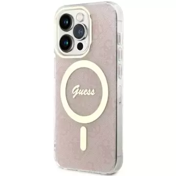 Guess GUHMP14LH4STP Handyhülle für Apple iPhone 14 Pro 6.1" pink/pink Hardcase 4G MagSafe