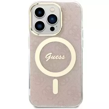 Guess GUHMP14LH4STP Handyhülle für Apple iPhone 14 Pro 6.1" pink/pink Hardcase 4G MagSafe