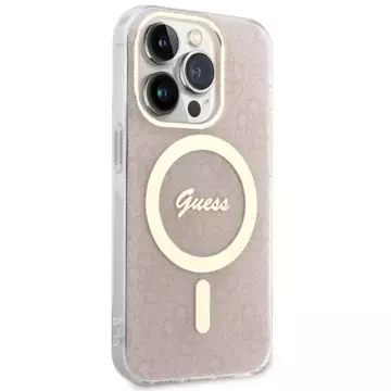 Guess GUHMP14LH4STP Handyhülle für Apple iPhone 14 Pro 6.1" pink/pink Hardcase 4G MagSafe