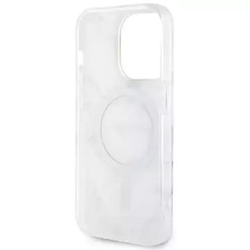 Guess GUHMP14LPCUMAH Handyhülle für Apple iPhone 14 Pro 6.1" weiß/weiß Hardcase Marble MagSafe