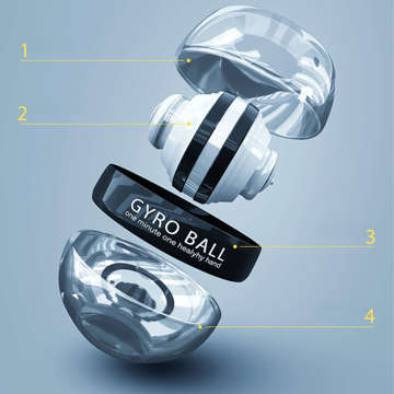 Gyro Ball Alogy Ball zum Trainieren des Handgelenks Powerball Handgriff zur Stärkung der Muskulatur Gyro Ball Schwarz