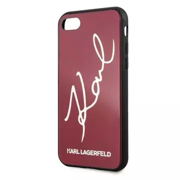 Handyschutzhülle Karl Lagerfeld KLHCI8DLKSRE für Apple iPhone 7/8/ SE 2020/2022 rot/rote Hartschale Signature Glitter