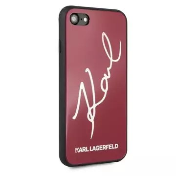 Handyschutzhülle Karl Lagerfeld KLHCI8DLKSRE für Apple iPhone 7/8/ SE 2020/2022 rot/rote Hartschale Signature Glitter