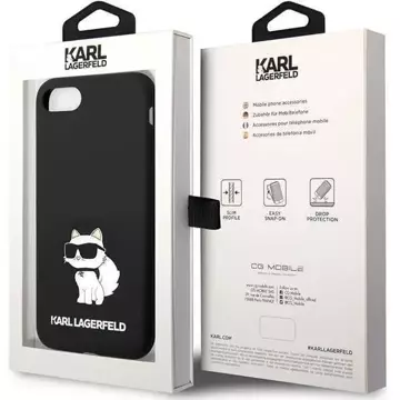 Handyschutzhülle Karl Lagerfeld KLHCI8SNCHBCK für Apple iPhone 7/8/ SE 2020/2022 Hardcase schwarz/schwarz Silikon Choupette