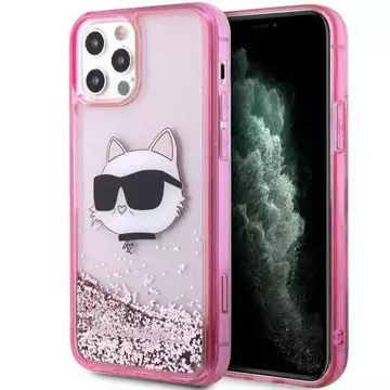 Handyschutzhülle Karl Lagerfeld KLHCP12MLNCHCP für Apple iPhone 12 /12 Pro 6.1" pink/pink Hardcase Glitter Choupette Head