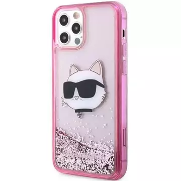 Handyschutzhülle Karl Lagerfeld KLHCP12MLNCHCP für Apple iPhone 12 /12 Pro 6.1" pink/pink Hardcase Glitter Choupette Head